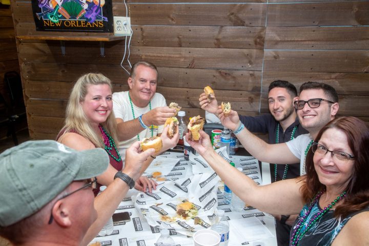 a group of people posing for the camera