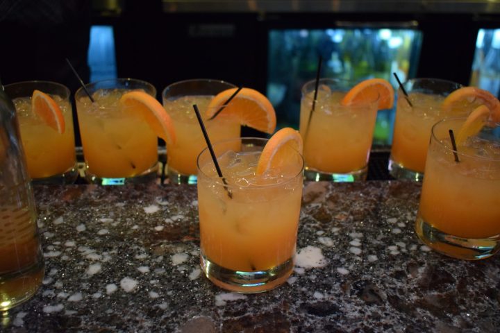 a glass of orange juice