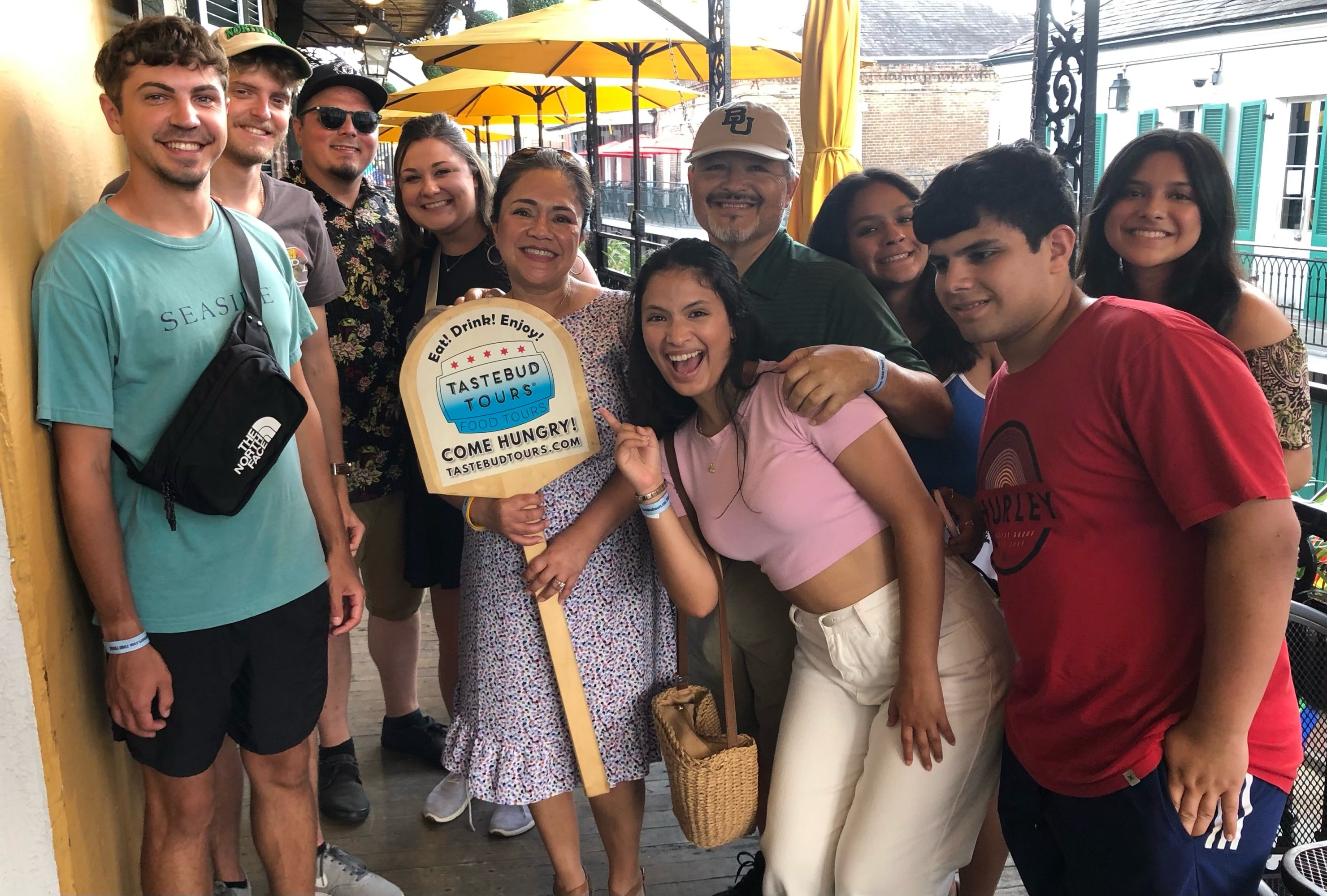 Guests on a New Orleans food tour in the French Quarter.
