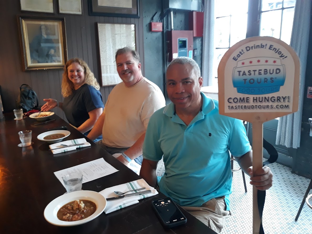 Guests relishing in the local dishes of New Orleans.
