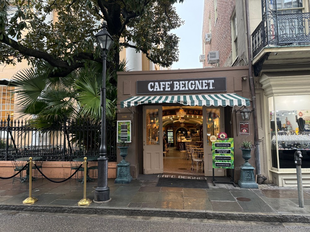 Entrance of Cafe Beignet in New Orleans.