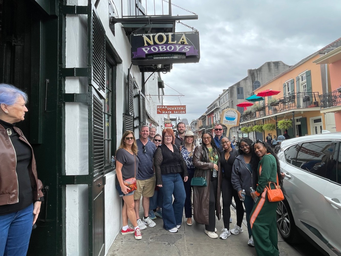 Guests on a guided French Quarter food tour in New Orleans.