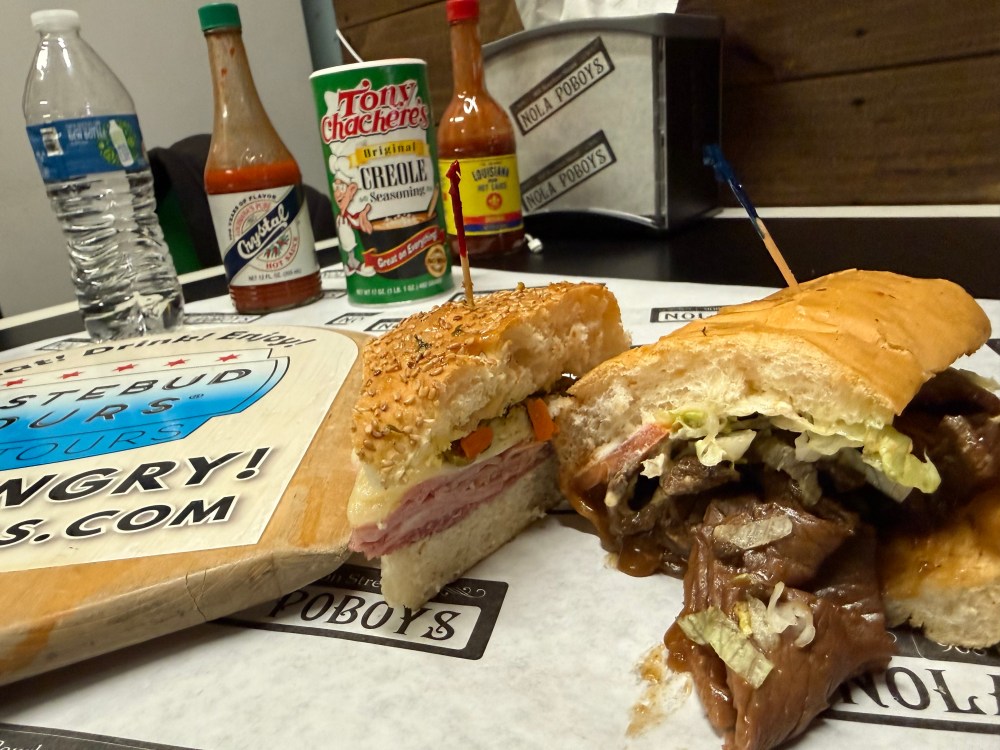 New Orleans po’boys served at a restaurant during a guided food tour.